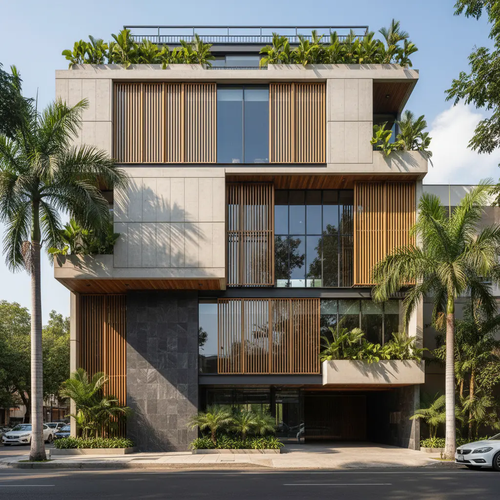 Fachada moderna en Polanco Ciudad de México