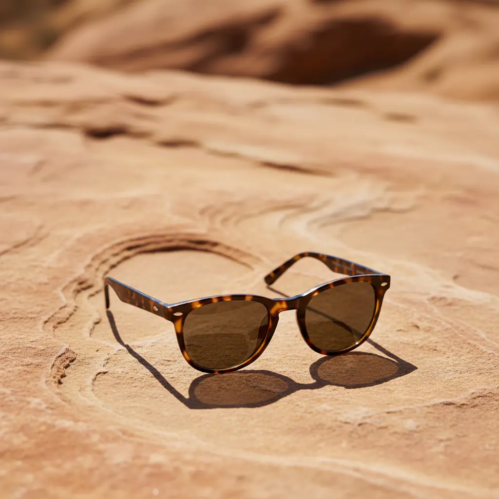 Gafas sobre piedra